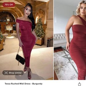 Ruched midi dress